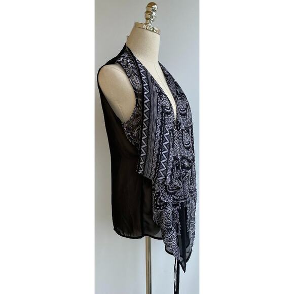 Cache lagenlook top blouse shirt with tie closure sz M - Picture 2 of 8